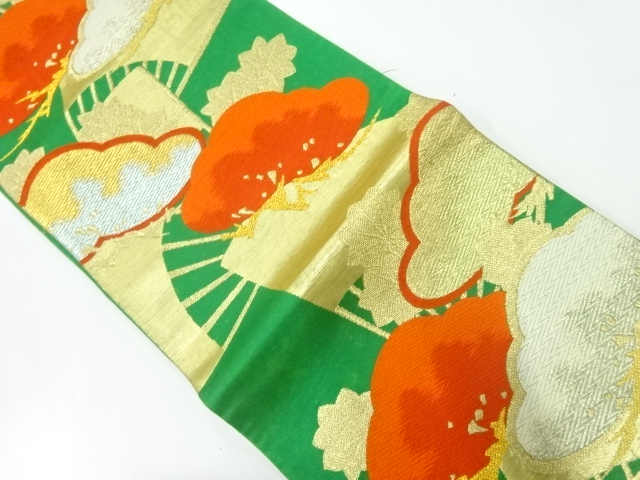 JAPANESE KIMONO / ANTIQUE FUKURO OBI / SILK / WOVEN PINE